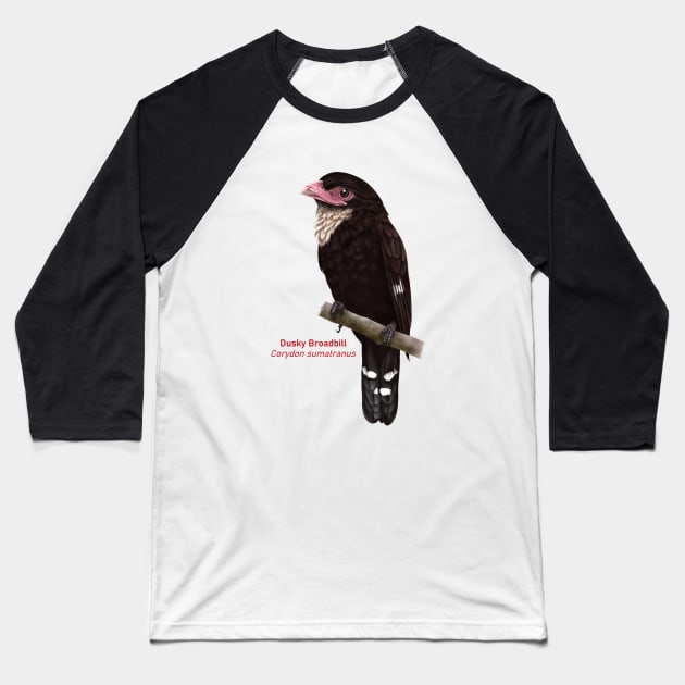 Dusky Broadbill | Corydon sumatranus Baseball T-Shirt by bona 